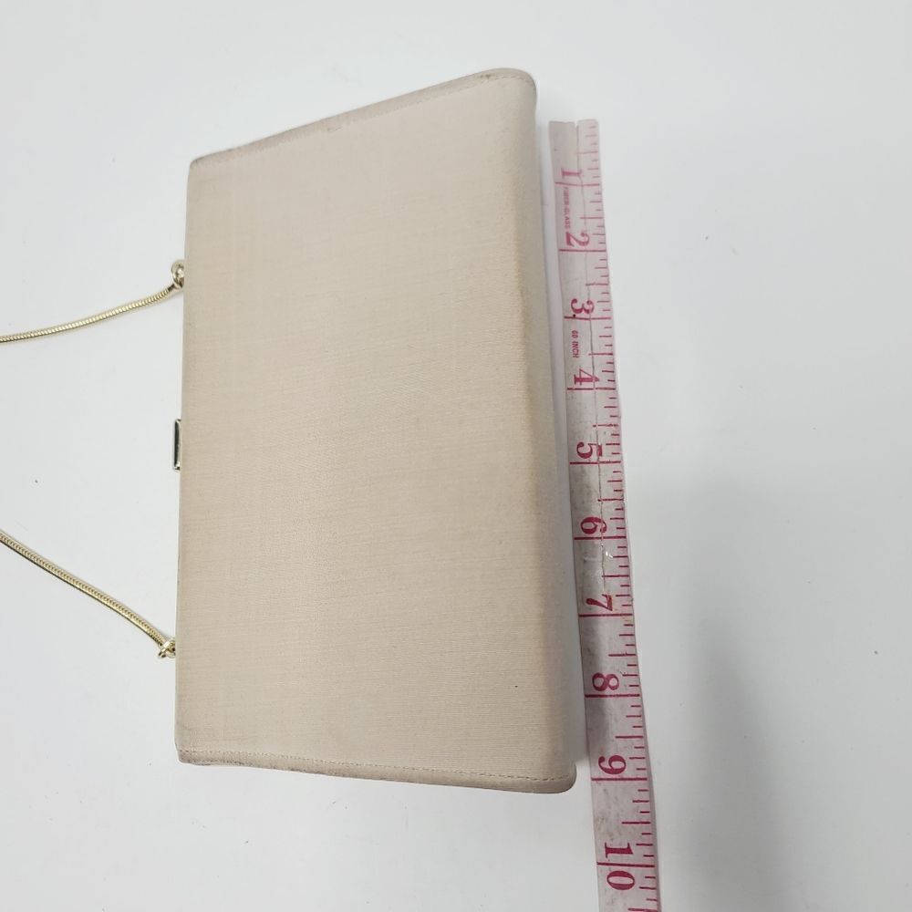 Vintage Classic Beige Neutral Structured Formal Evening Purse - Picture 5 of 16